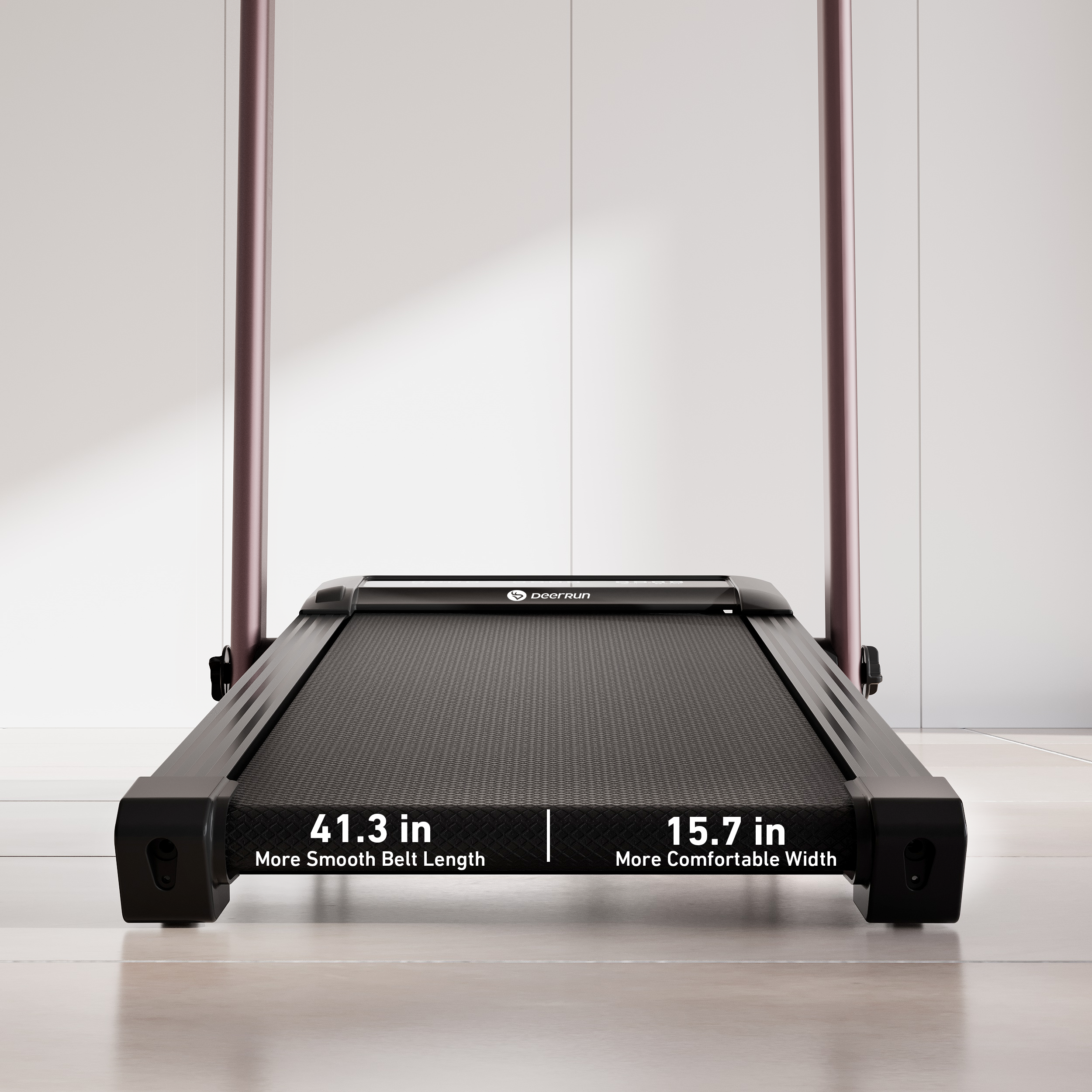 DeerRun Z10 Pro Muse Type 2 in 1 Foldable Treadmill with Remote Control, 12% Auto Incline, Rose Gold