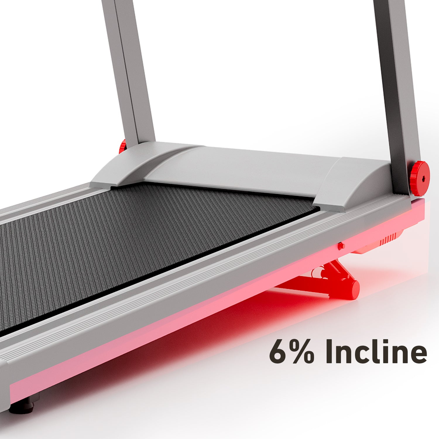 DeerRun A1 Folding Smart Treadmill with  6% Incline Pink Grey- Support Bluetooth & Remote Wireless Control