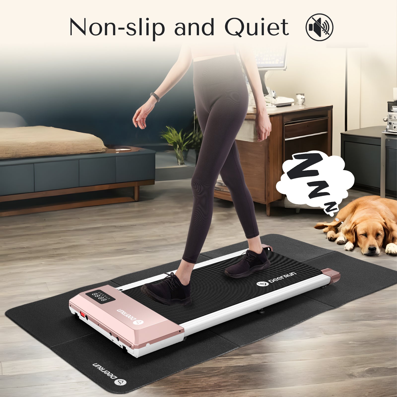 DeerRun® Foldable Treadmill Mat - Water, Slip & Noise Reduction