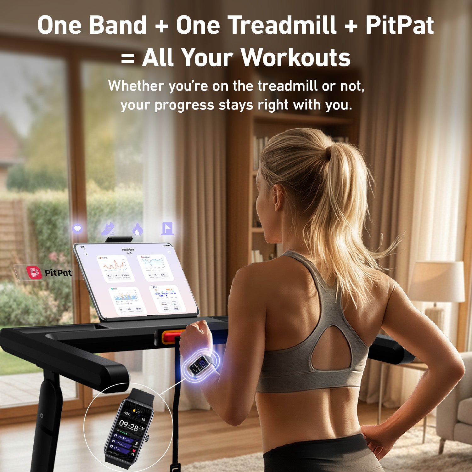 DeerRun X20 Treadmill with 15% Auto Incline Full Running Deck Treadmil