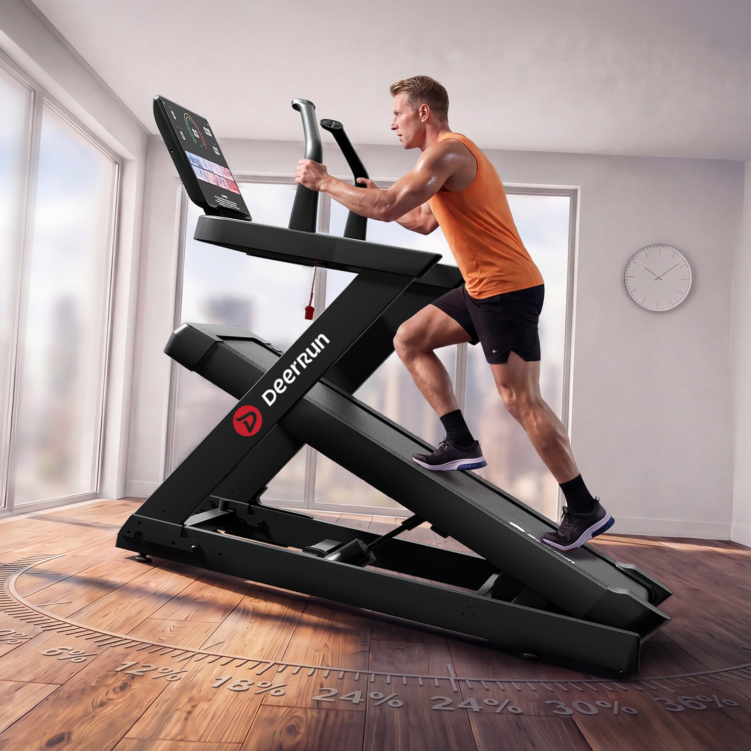 DeerRun Apex Titan 1 -6% Decline to 48% Incline Real Terrain Training Treadmill