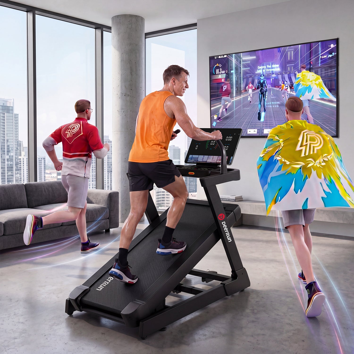 DeerRun Apex Titan 1 -6% Decline to 48% Incline Real Terrain Training Treadmill