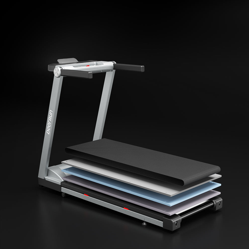 DeerRun A1 Pro Folding smart treadmill with 6% incline Silver - 10 MPH, 350 lbs & Gift giving