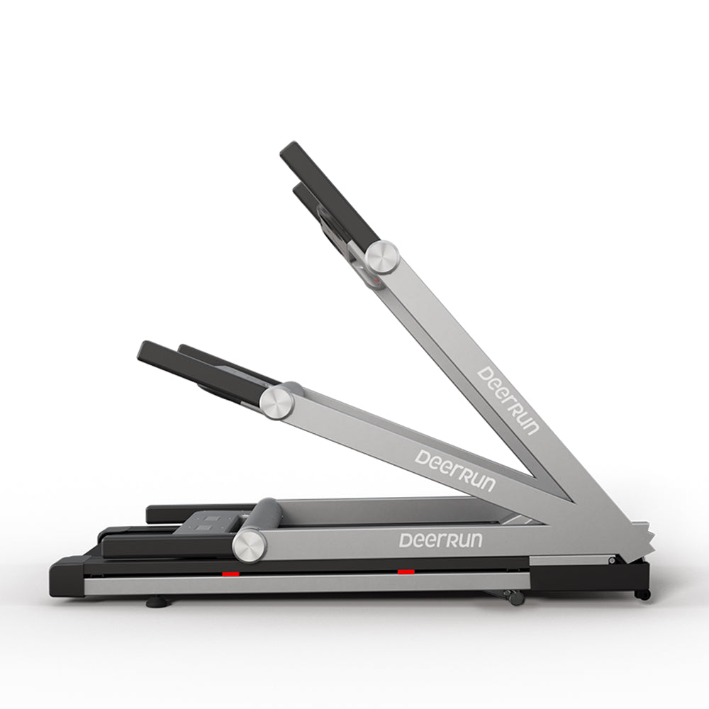 DeerRun A1 Pro Folding smart treadmill with 6% incline Silver - 10 MPH, 350 lbs & Gift giving