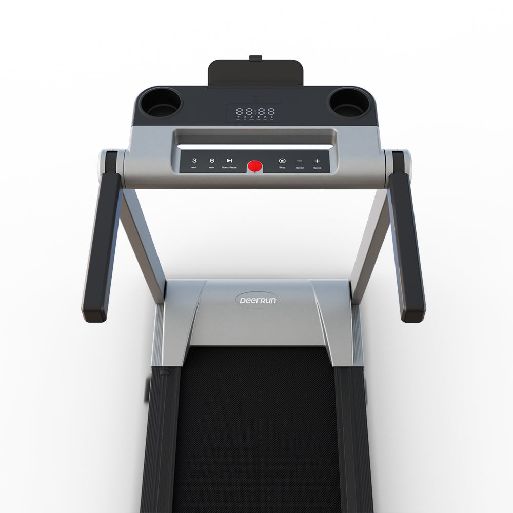 DeerRun A1 Pro Folding Smart Treadmill with 6% Incline Silver - 10 MPH, 350 lbs