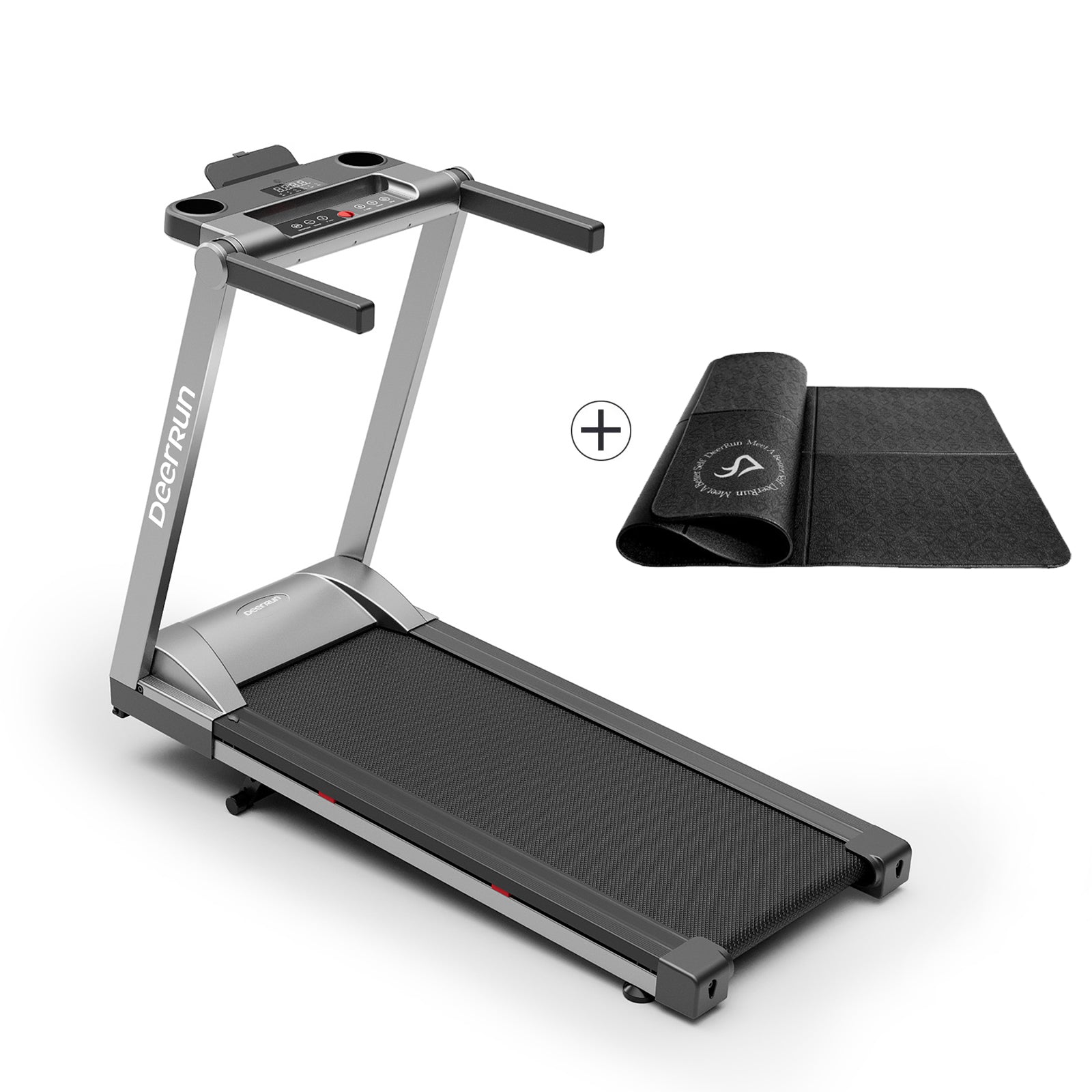 DeerRun A1 Pro Folding smart treadmill with 6% incline Silver - 10 MPH, 350 lbs