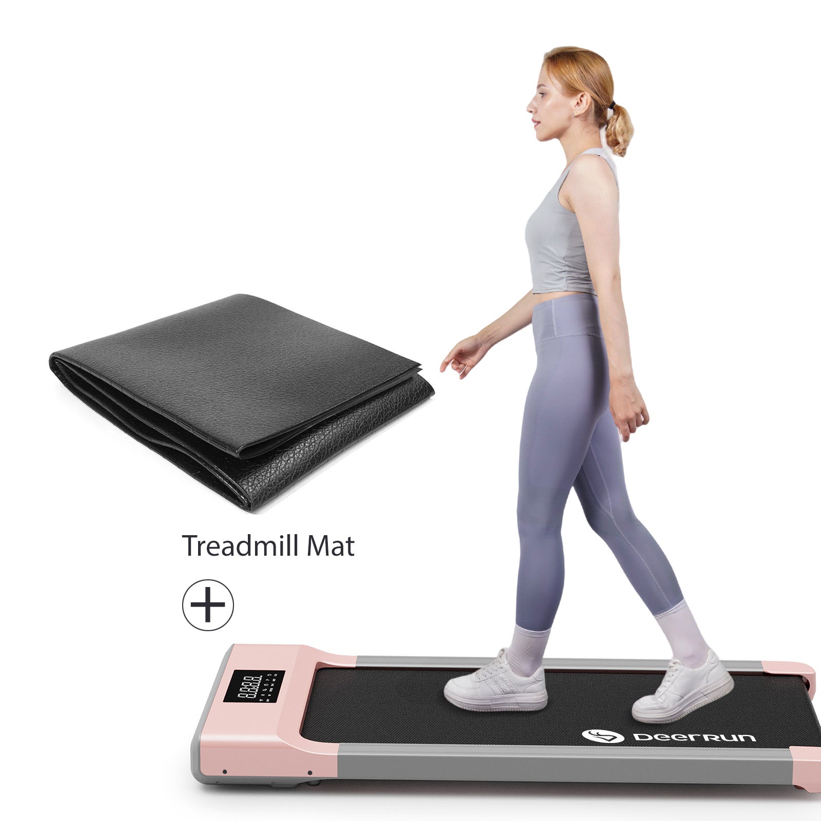 DeerRun Q1 Classic Smart Walking Pad with Remote Control with treadmill mat