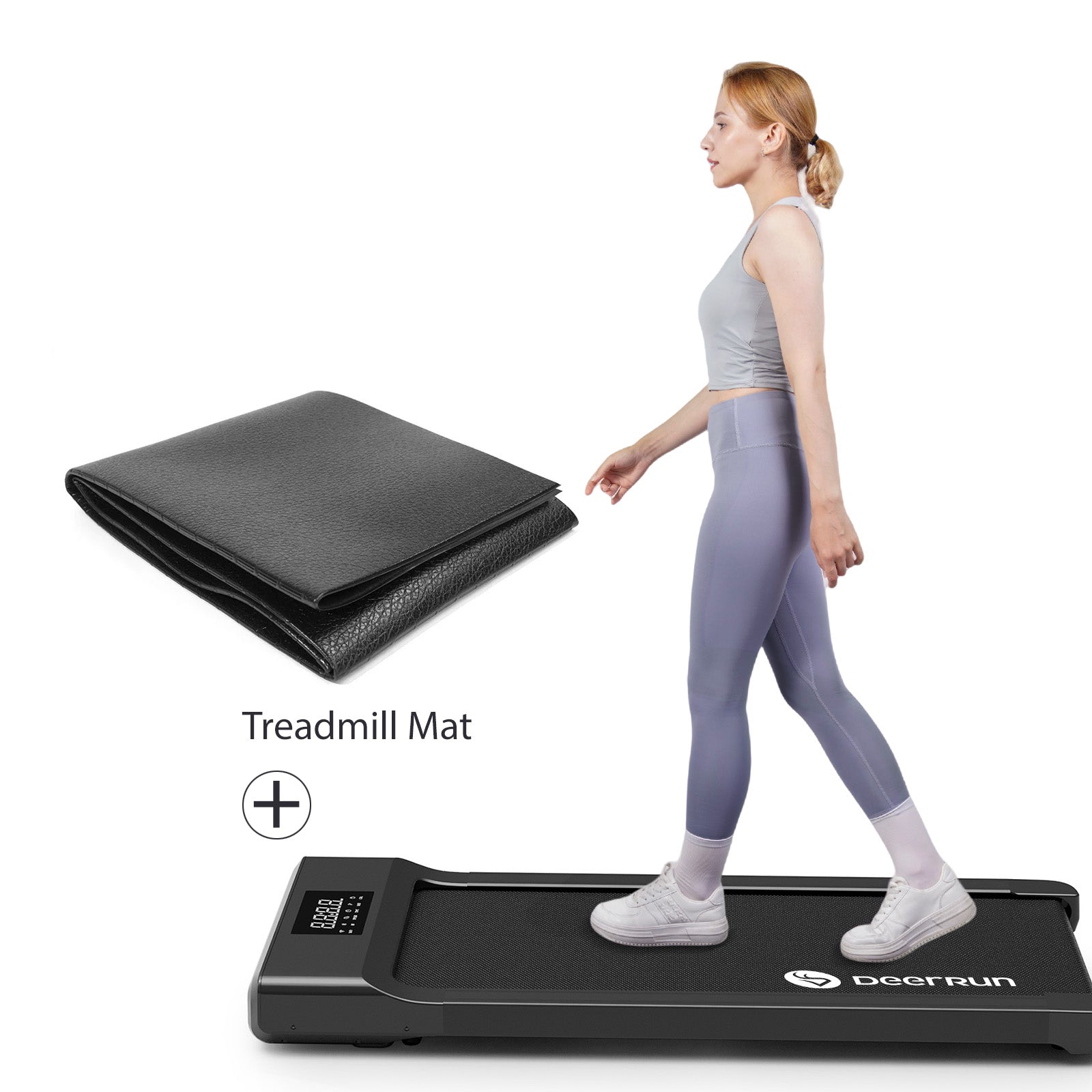 DeerRun Q1 Classic Smart Walking Pad with Remote Control with treadmill mat