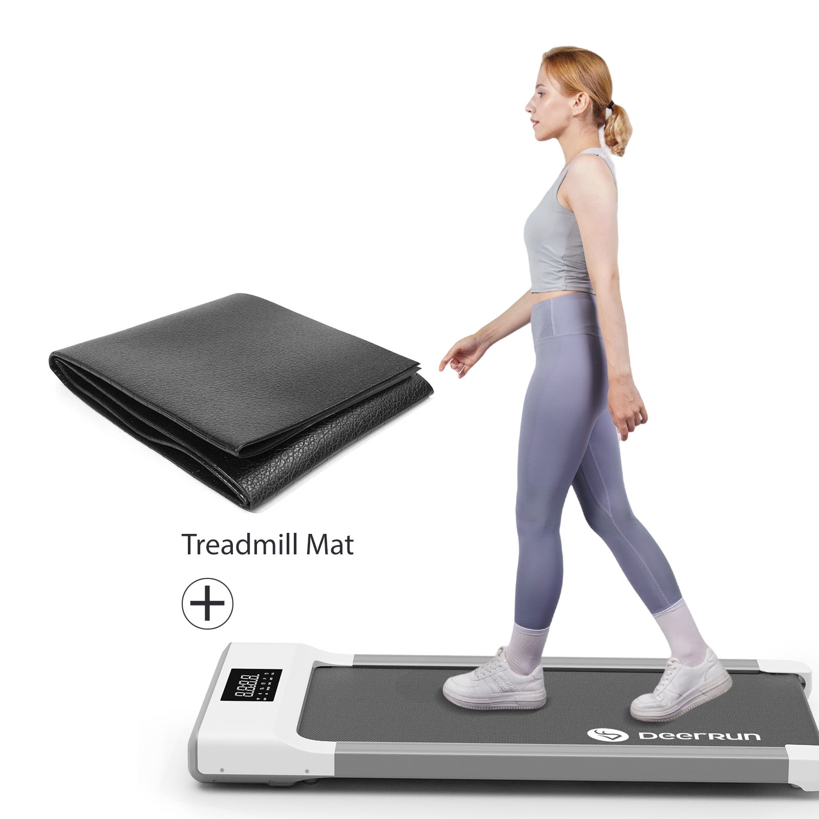 DeerRun Q1 Classic Smart Walking Pad with Remote Control with treadmill mat