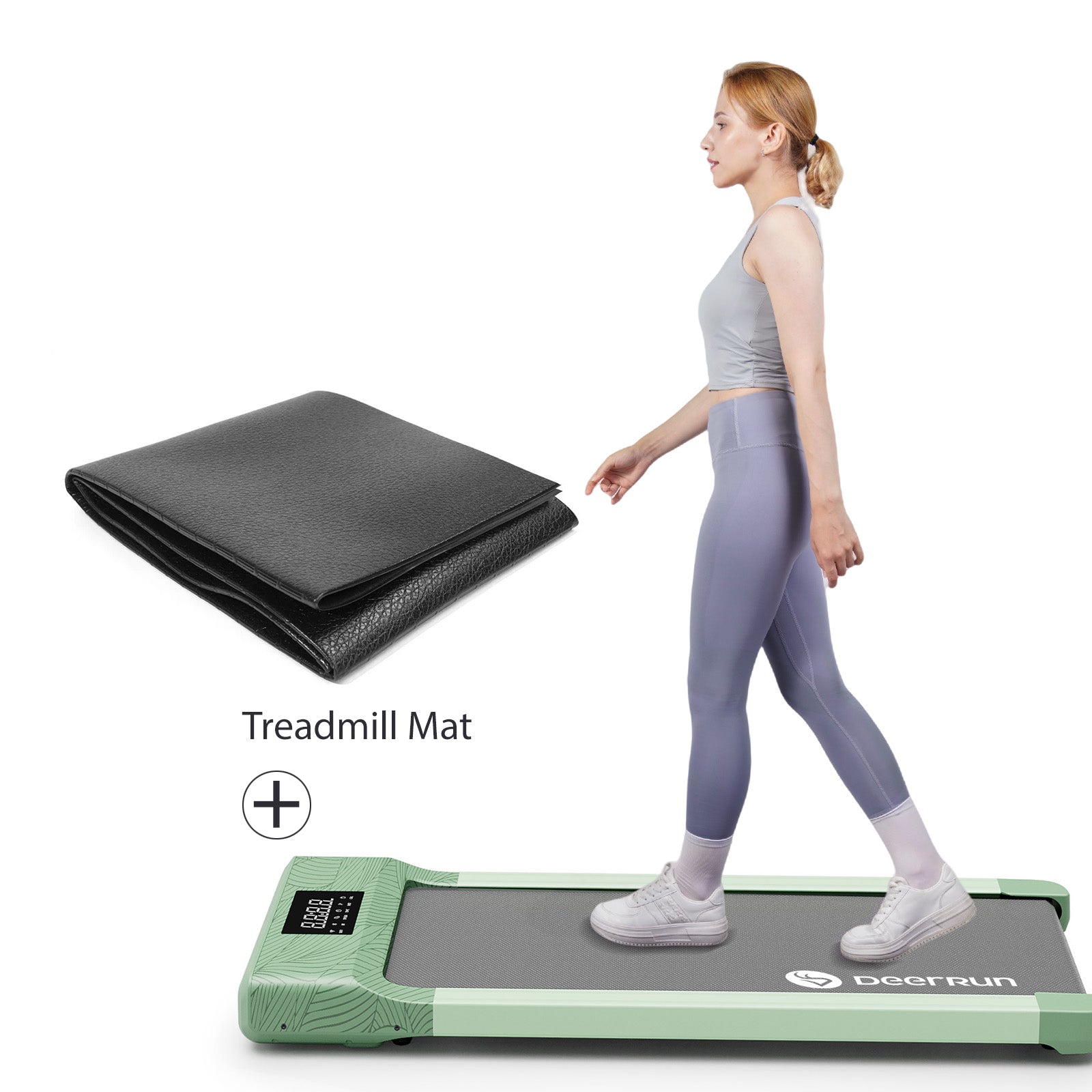 DeerRun Q1 Classic Smart Walking Pad with Remote Control with treadmill mat