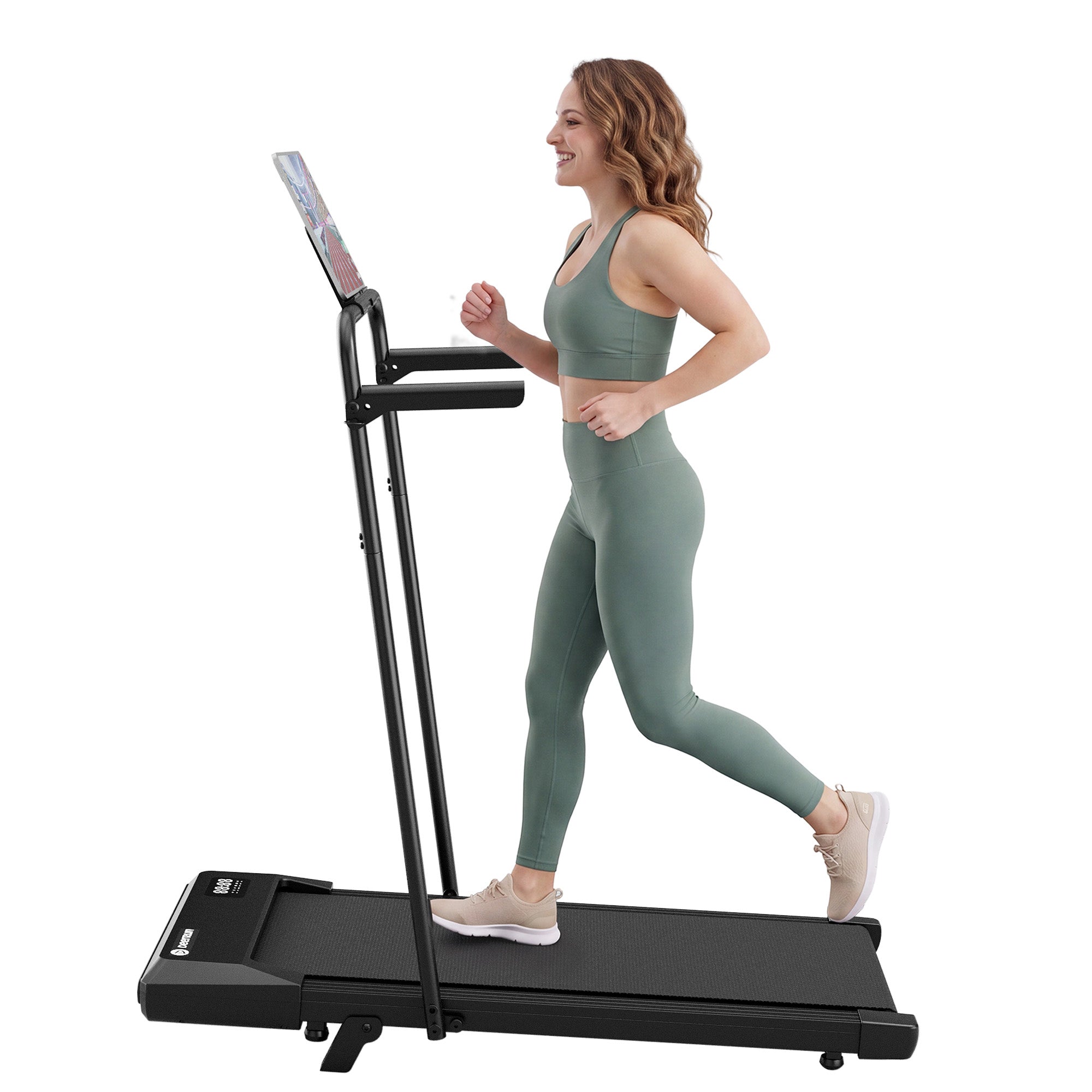 DeerRun Q2 Urban 7% Incline Walking Pad with Handrail