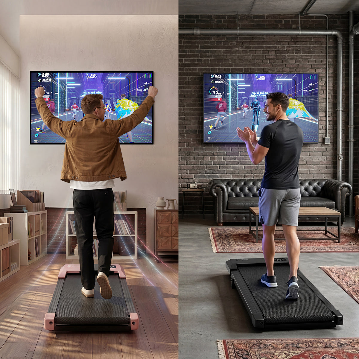 DeerRun Q2 Urban Plus Smart Walking Pad with 7% Incline for Space-Saving Active Walking Rose Gold