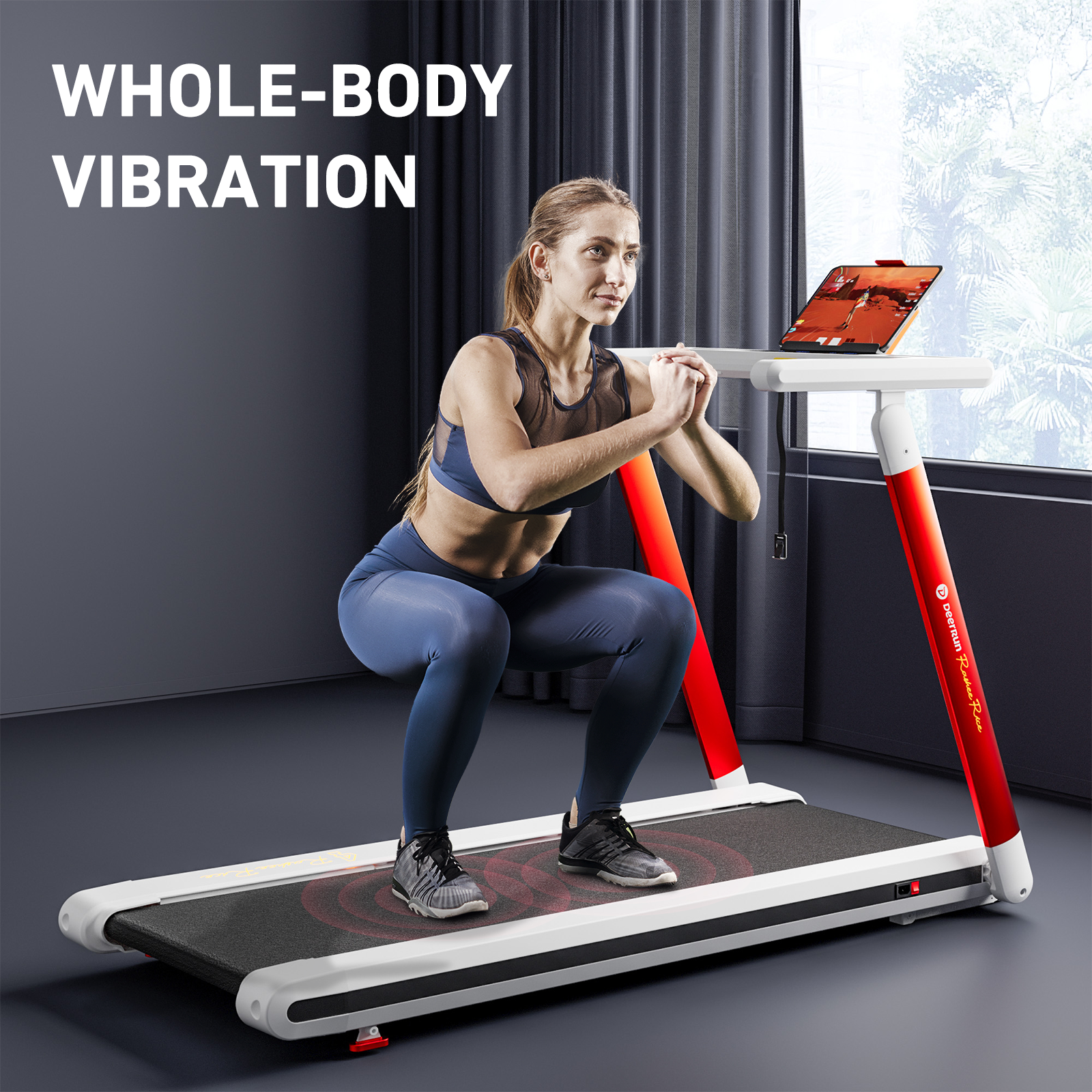 DEERRUN x RASHEE RICE COLLABORATION X20 Treadmill with 15% Auto Incline Full Running Deck Treadmill Support Bluetooth & Remote Wireless Control