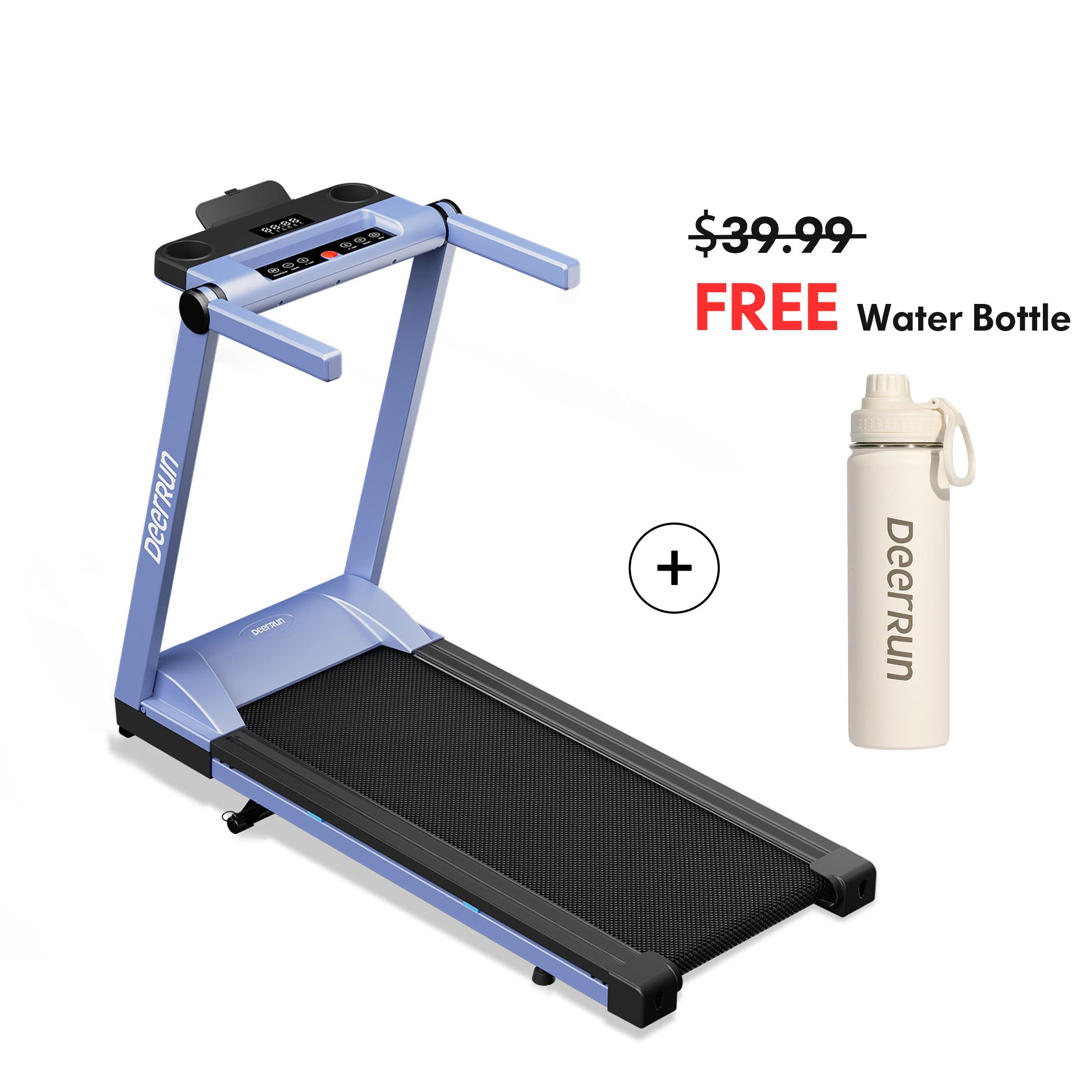 DeerRun A1 Pro Folding Smart Treadmill with 6% Incline Blue | 10 MPH, 350 lbs