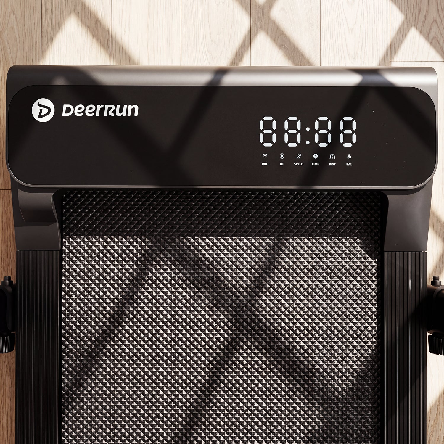 DeerRun A6 Plus Quiet 2-in-1 Foldable Treadmill for Home Walk, Run & Save Space -With 5% Incline, Handlebar & Full Display Screen