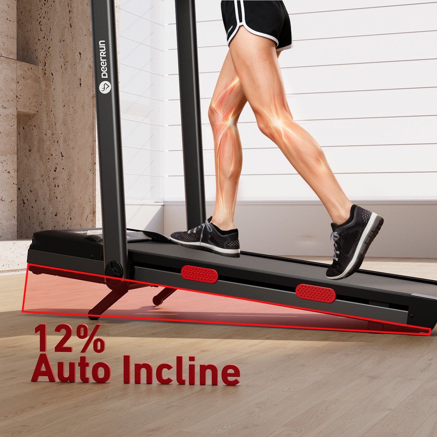 DeerRun Z10 Pro Muse Type 2 in 1 Foldable Treadmill with Remote Control, 12% Auto Incline