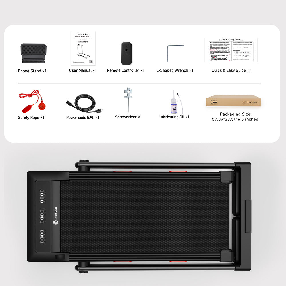 DeerRun Z10 Pro Muse Type 2 in 1 Foldable Treadmill with Remote Control, 12% Auto Incline
