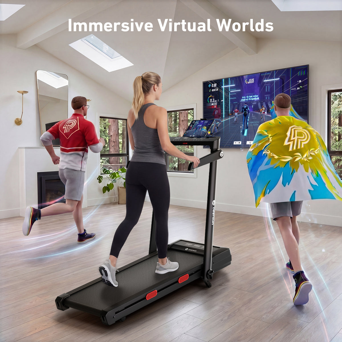 DeerRun Z10 Pro Muse Type 2 in 1 Foldable Treadmill with Remote Control, 12% Auto Incline