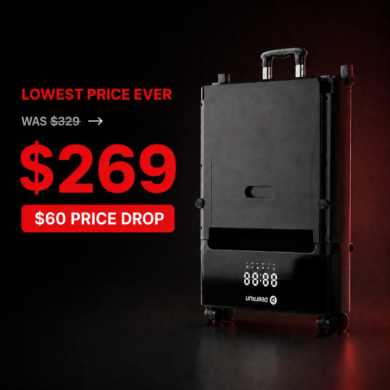 DeerRun Z20 Foldable Walking Pad Treadmill – Ultra Compact with LED Display