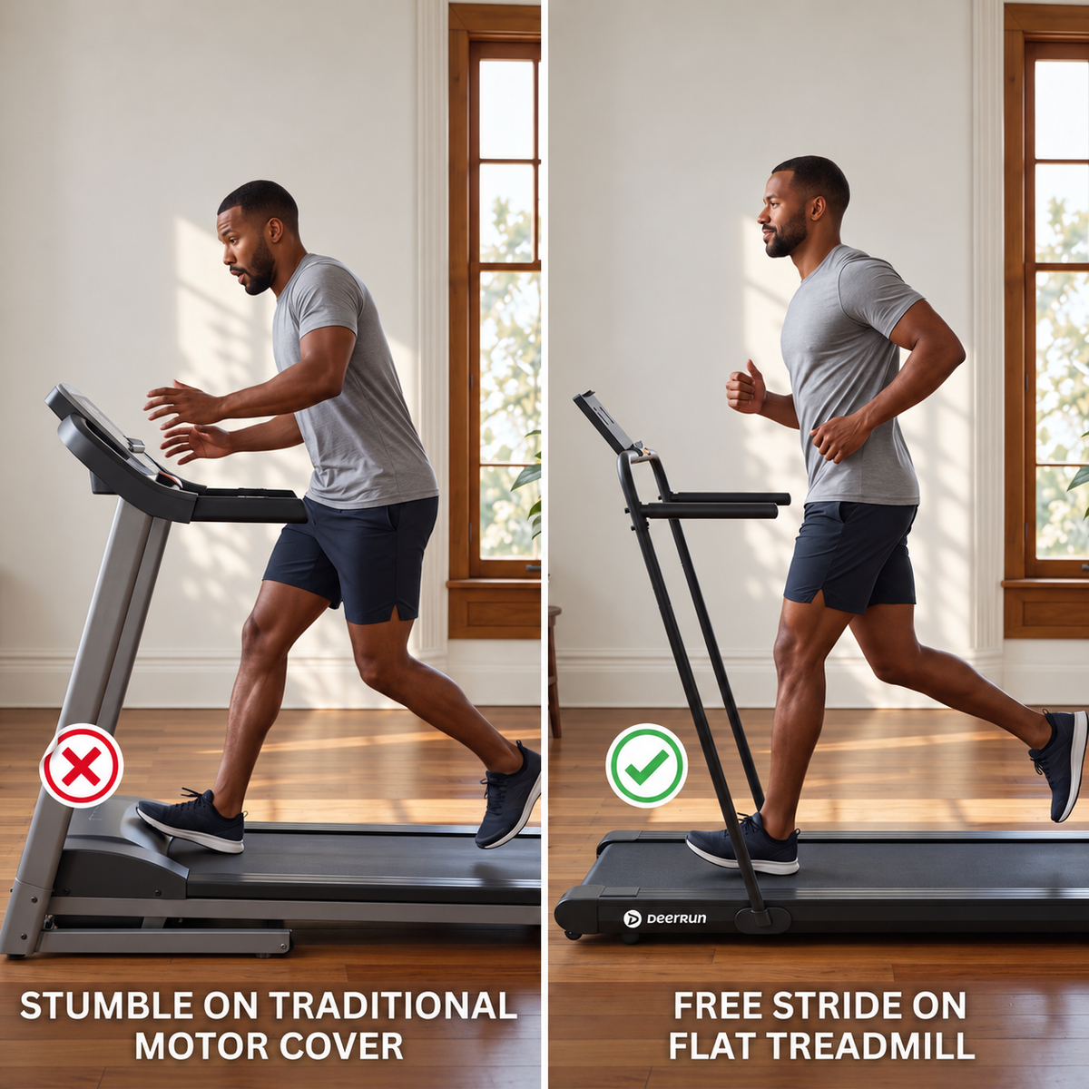 DeerRun Sleek R1 with Handrail  22% Auto Incline Walking Pad for Cardio Training