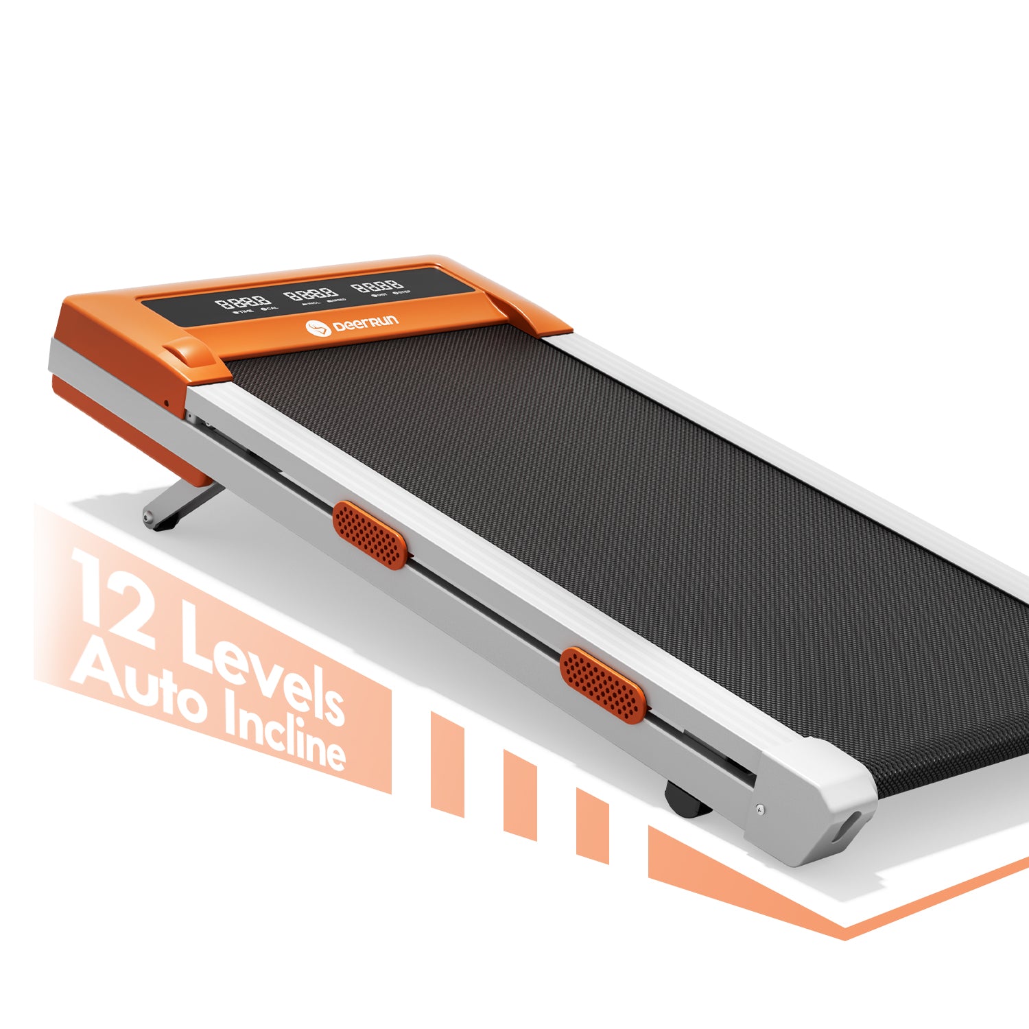 DeerRun Z10 Smart Walking Pad Treadmill with remote control 12% Auto Incline - Luxe Orange
