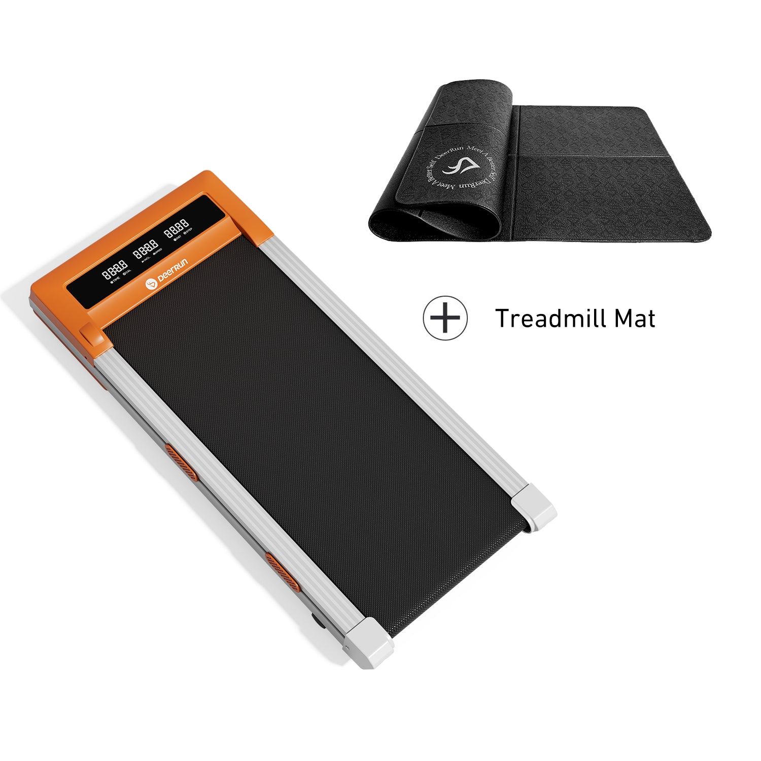 DeerRun Z10 Smart Walking Pad Treadmill with remote control 12% Auto Incline - Luxe Orange