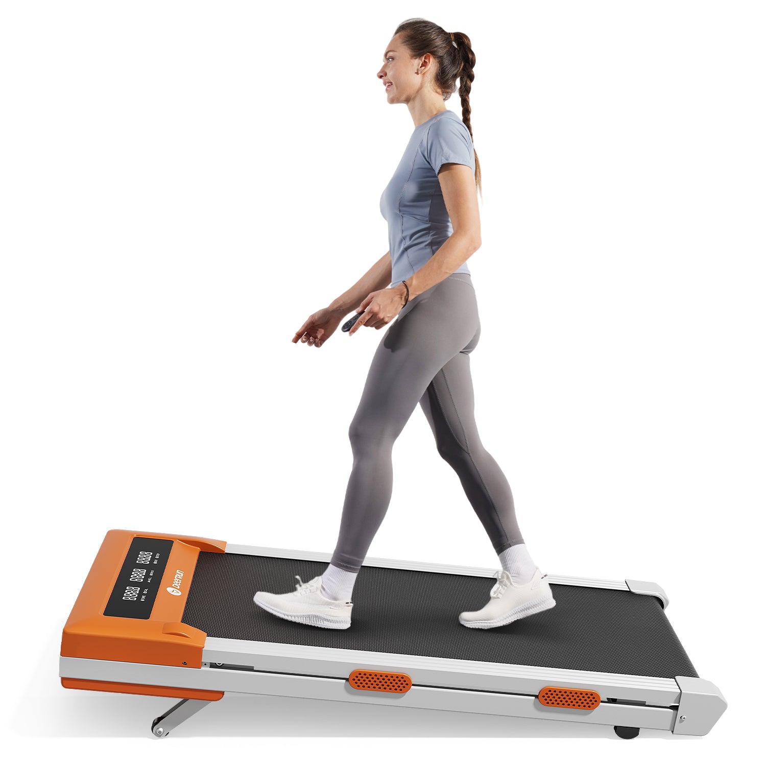 DeerRun Z10 Smart Walking Pad Treadmill with remote control 12% Auto Incline - Luxe Orange