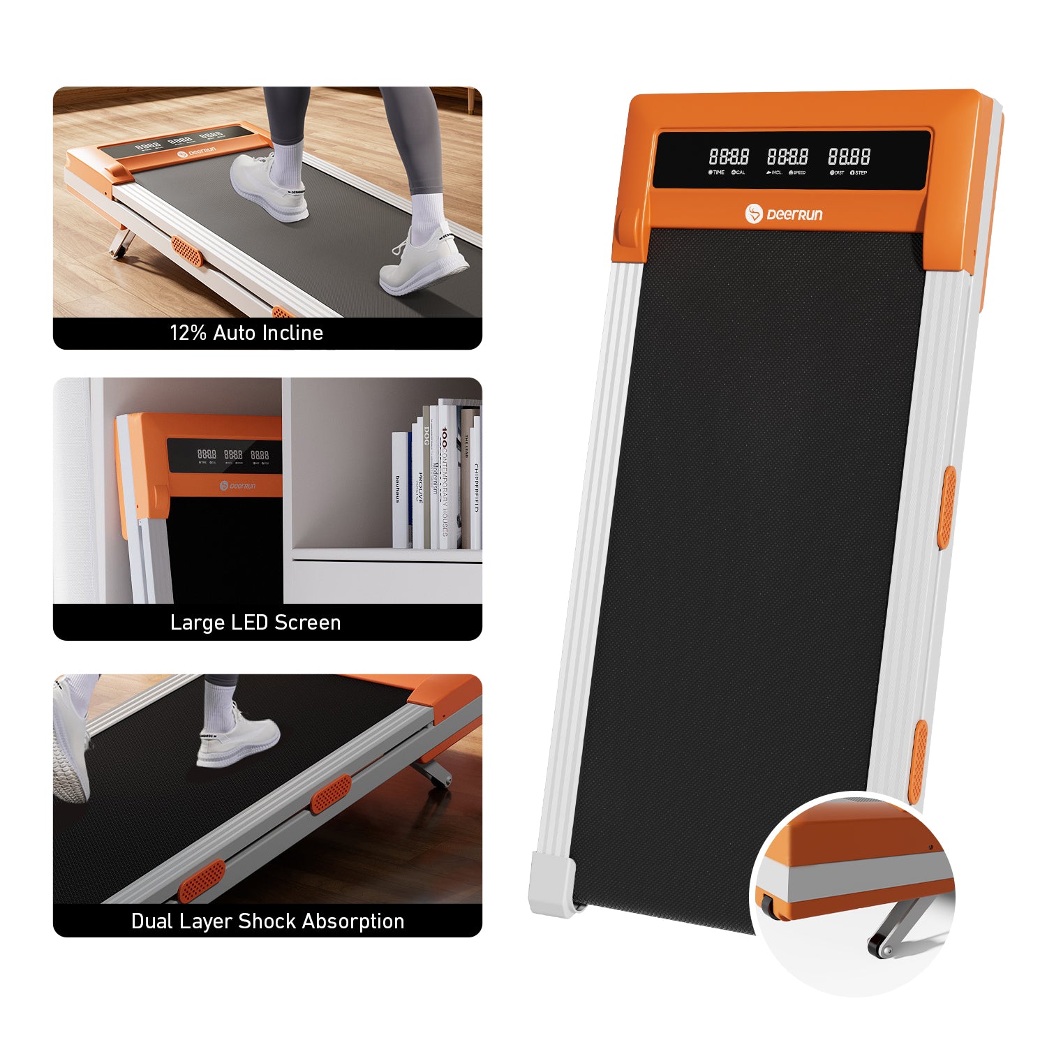 DeerRun Z10 Smart Walking Pad Treadmill with remote control 12% Auto I
