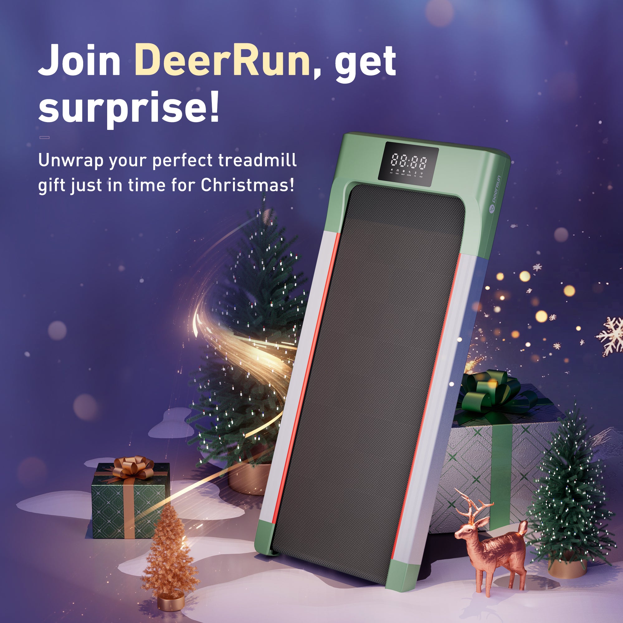 DeerRun X Christmas Co-Branded Walking Pad Treadmill