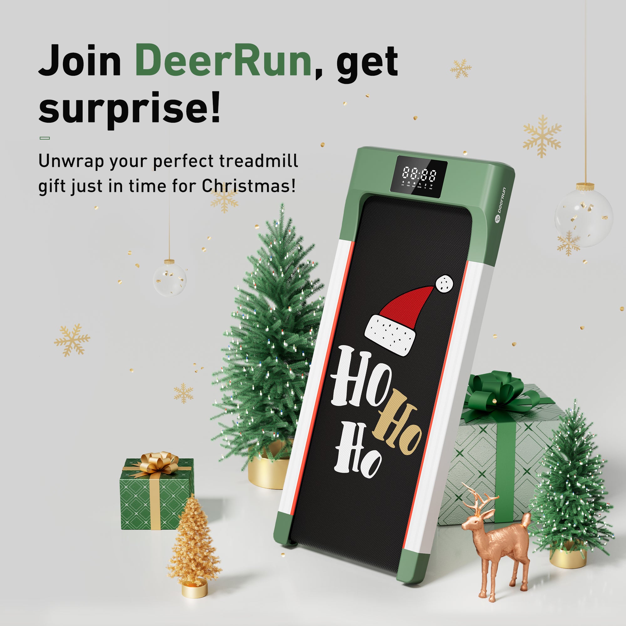 DeerRun＆Christmas Co-Branded Walking Pad Treadmill - A Globally Unique Christmas Gift, Only Sold on the Official Website