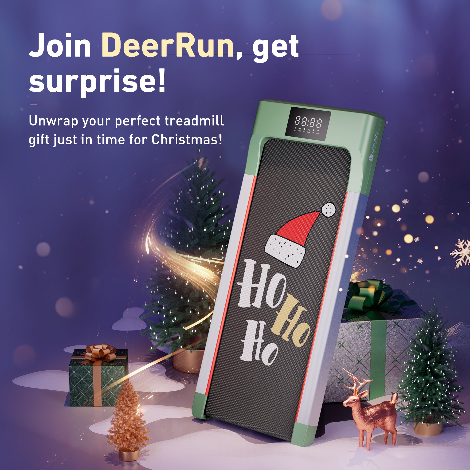 DeerRun＆Christmas Co-Branded Walking Pad Treadmill