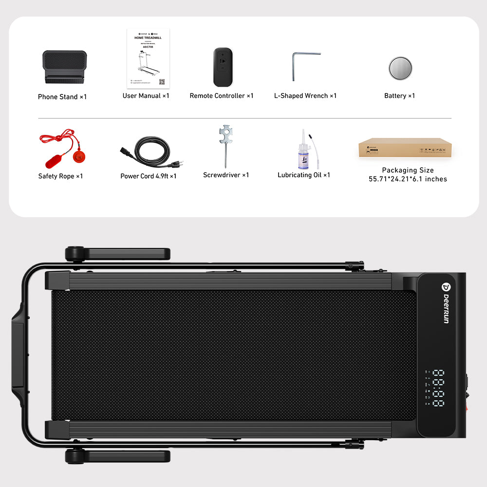 2026 New A6 Plus Handle 5% Incline 2 in 1 Foldable Treadmill with Whole Screen Upgraded Chip & NFC Support | 300 lbs, 7.5 mph, Black