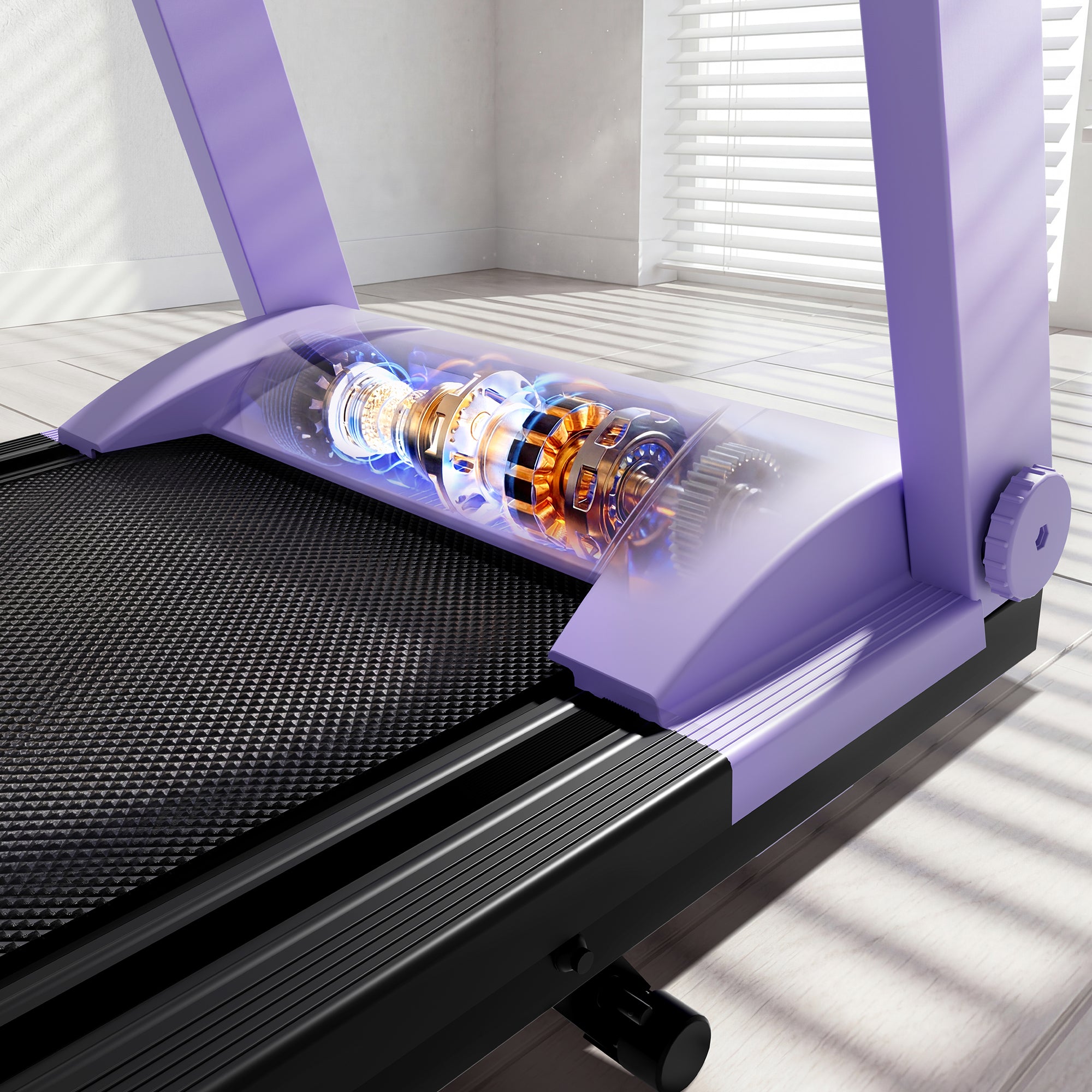 DeerRun All-New 2026 A1 Pro Move+  6% Incline Foldable Treadmill——Upgraded Chip & NFC Support | 350 lbs, 10 mph Dreamy Violet