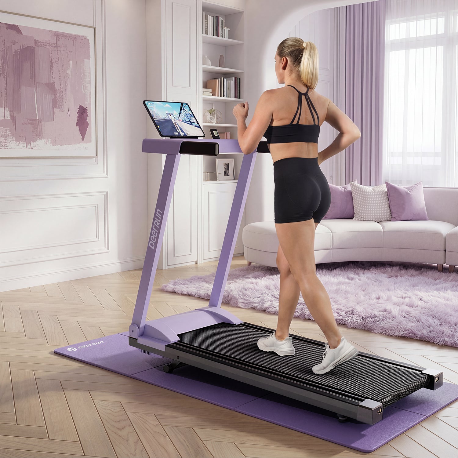 Purple Vibe DeerRun® Sprint Mat: A1 Pro/A6 Plus-Specific, Foldable, Floor-Protecting