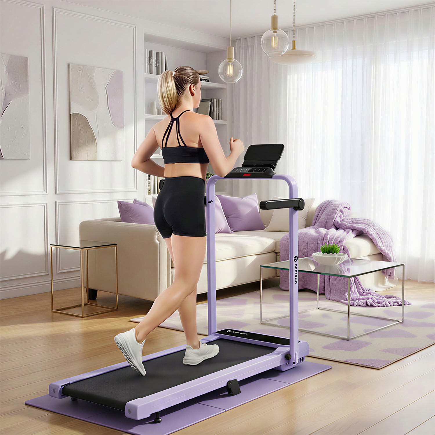 Purple Vibe DeerRun® Sprint Mat: A1 Pro/A6 Plus-Specific, Foldable, Floor-Protecting