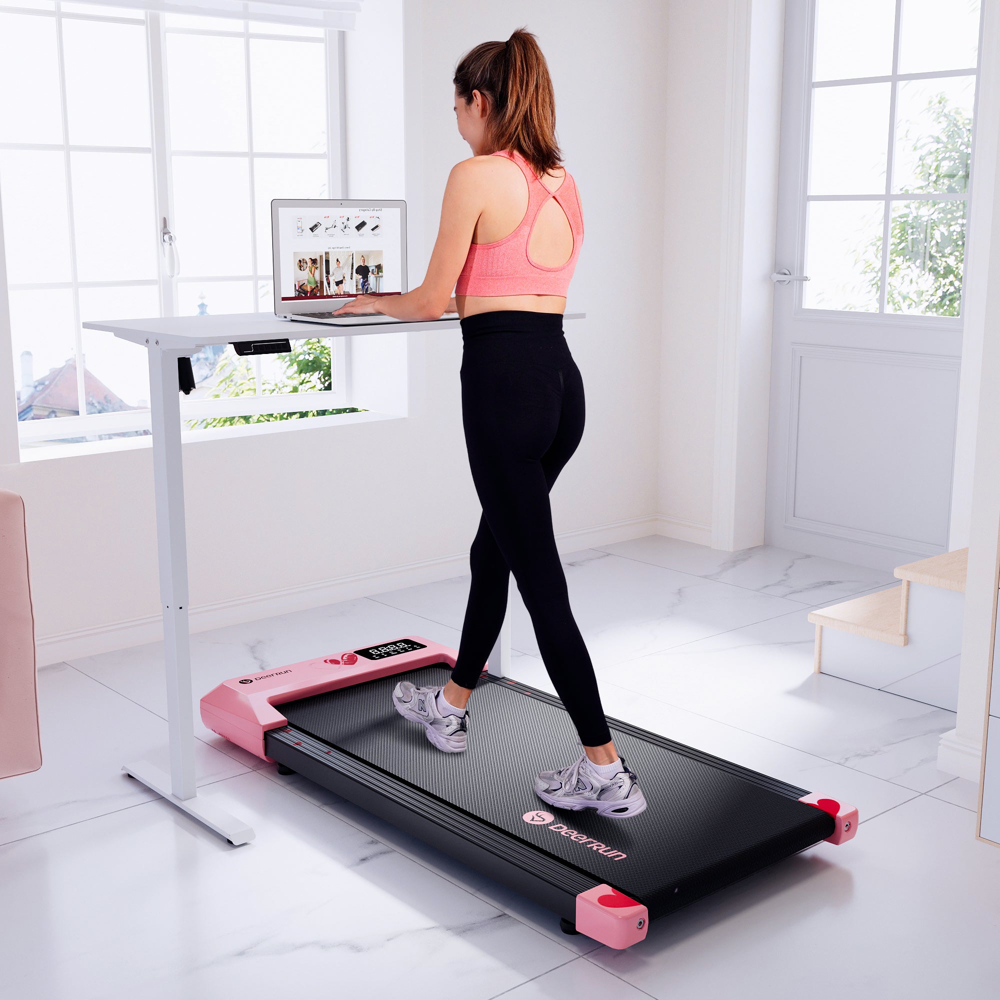 DeerRun & Valentine's Day Smart Under Desk Walkingpad Treadmill - Heart Beats Model Limited Edition