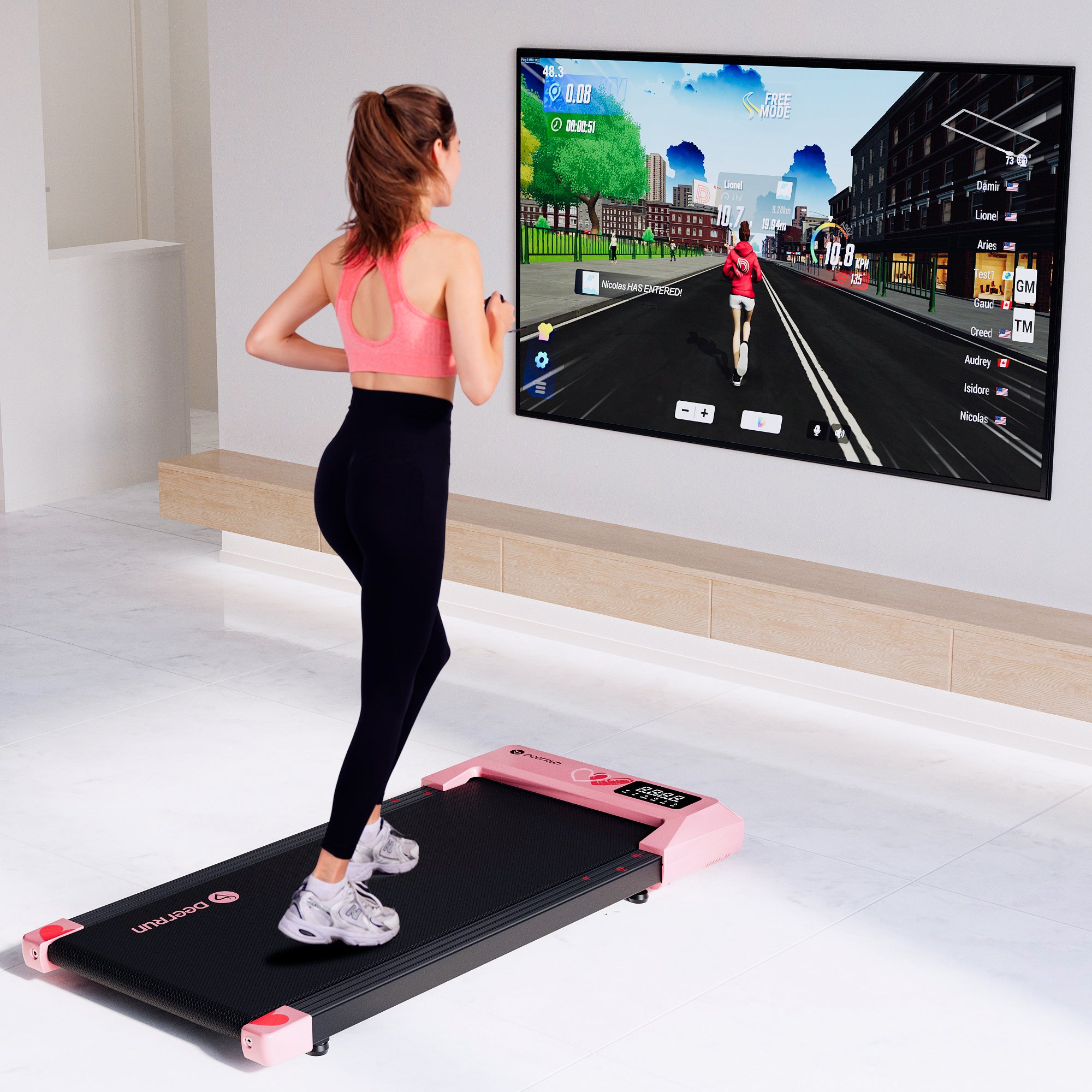 DeerRun & Valentine's Day Smart Under Desk Walkingpad Treadmill - Heart Beats Model Limited Edition