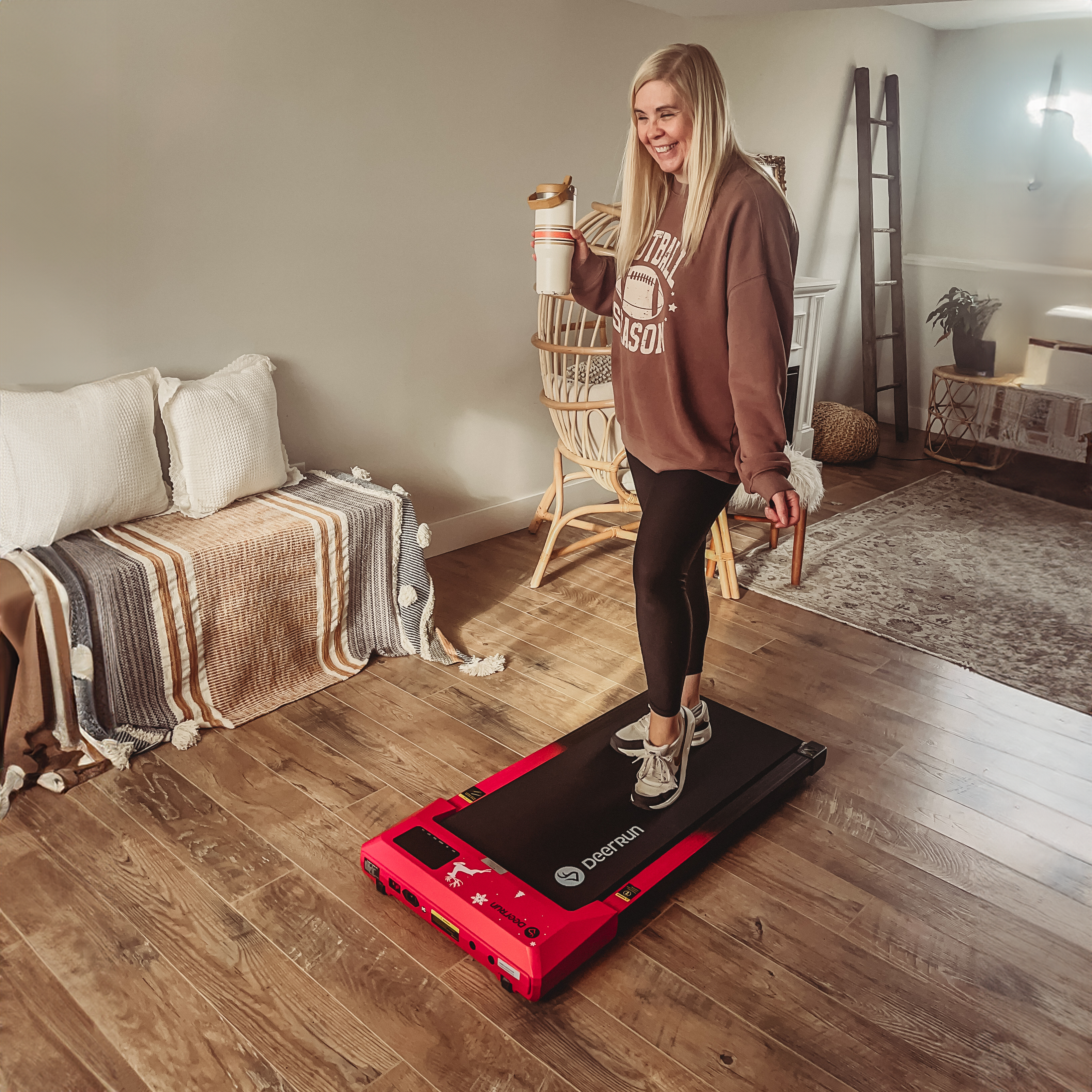 DeerRun Brand Red Under Desk Limited Edition Treadmill with Remote Control - Only Sold on Official Store