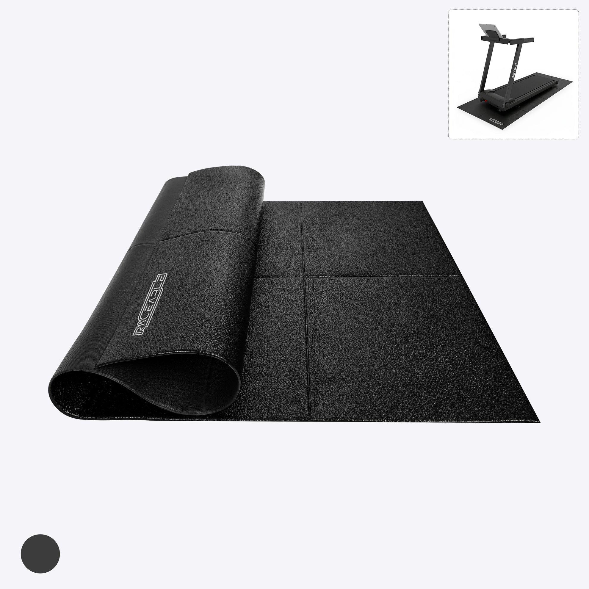 DEERRUN by RACEABLE® Foldable Treadmill Mat, Water Resistant Slip & Noise Reduction