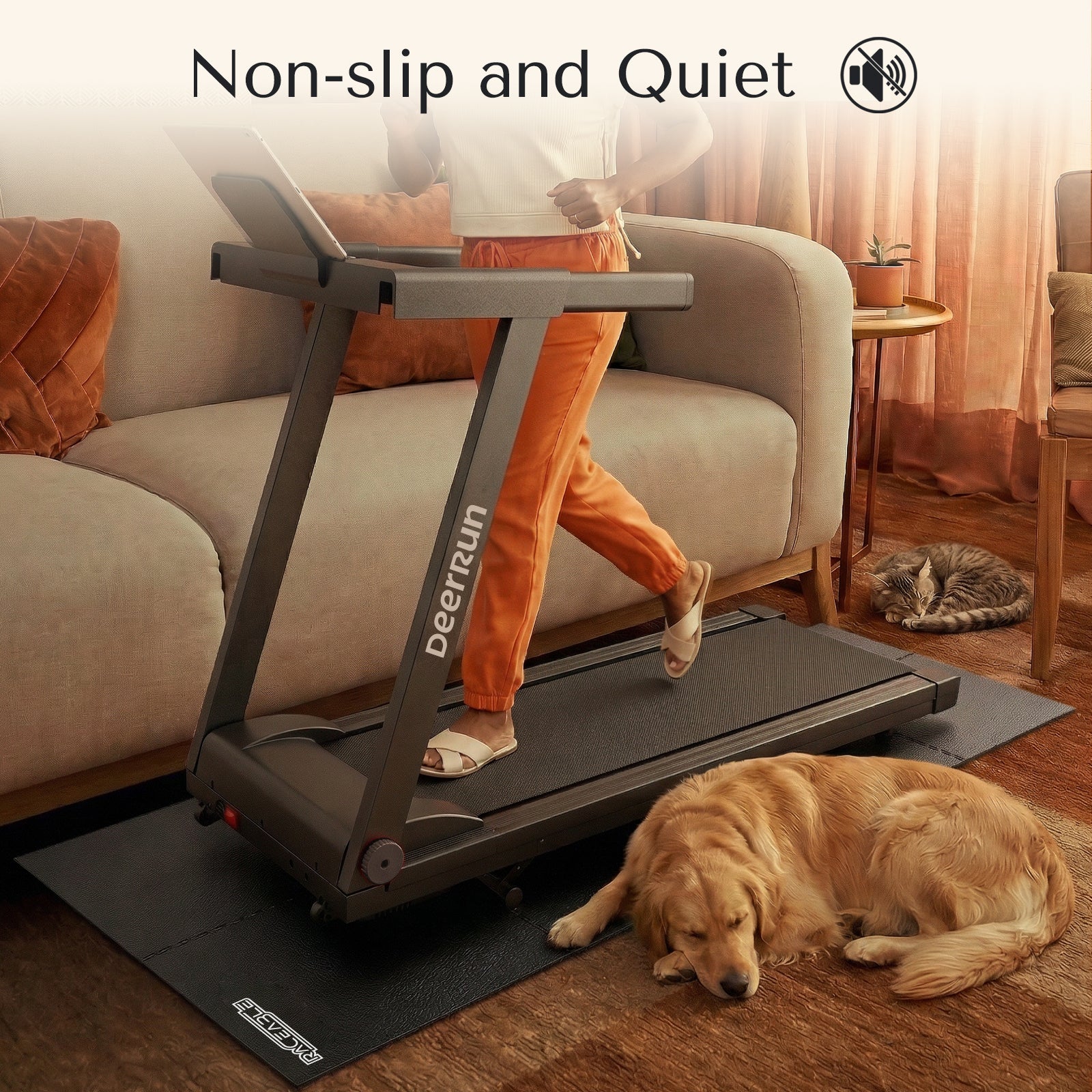 RACEABLE® Foldable Treadmill Mat - Water, Slip & Noise Reduction