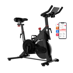 DeerRun S500 Pro King Size Indoor Exercise Bike for Tall Riders 32 Magnetic Adjustable Resistance, LED Screen