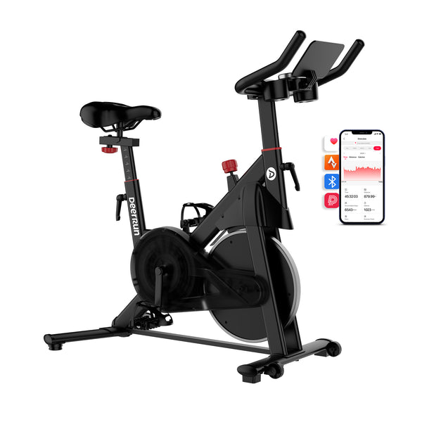 DeerRun S500 Pro King Size Indoor Exercise Bike for Tall Riders 32 Magnetic Adjustable Resistance, LED Screen