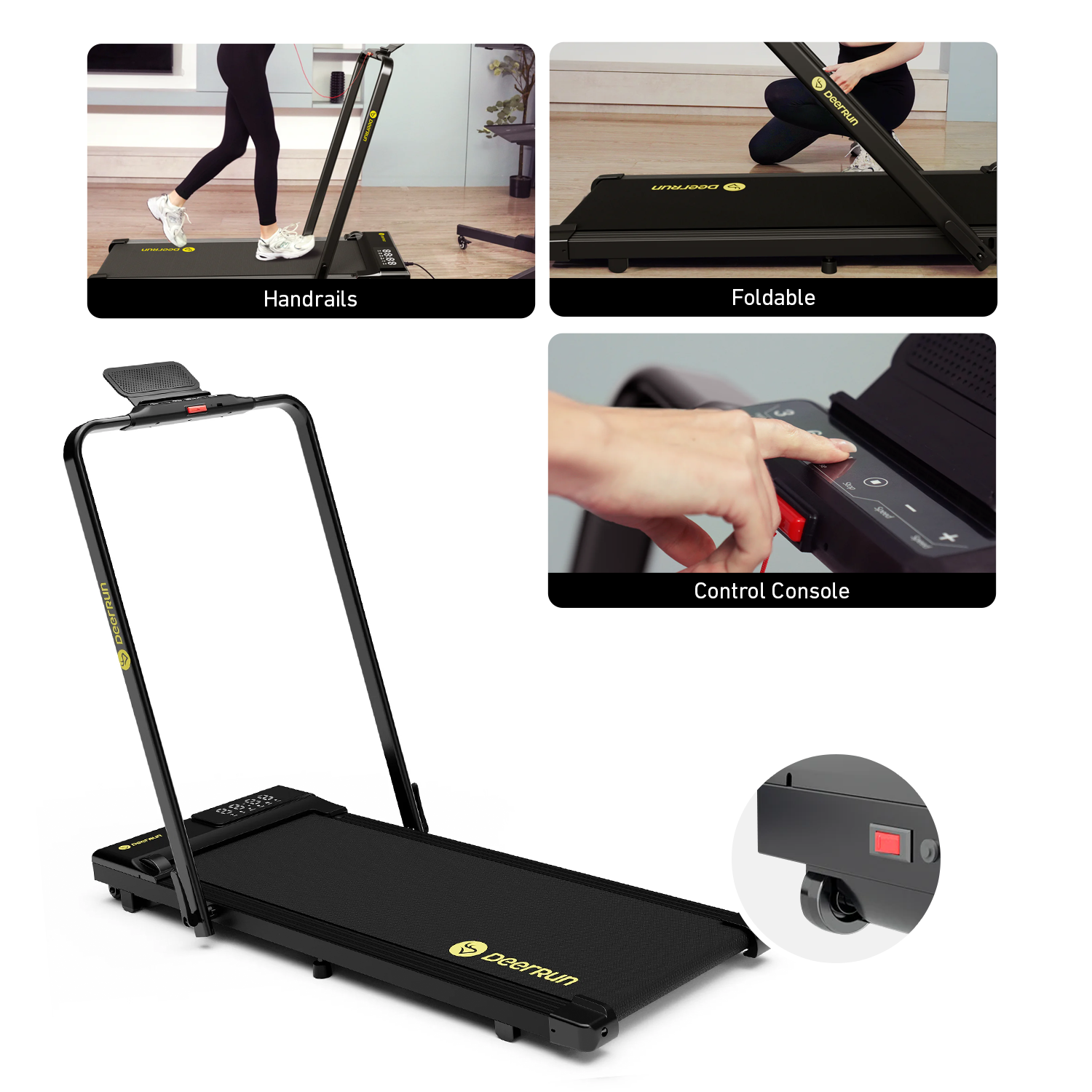 DeerRun A5 Pro Smart 2 in 1 Folding Treadmill Black