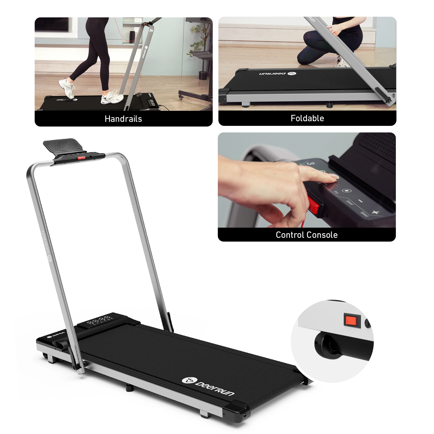 DeerRun A5 Pro Smart 2 in 1 Folding Treadmill Silver