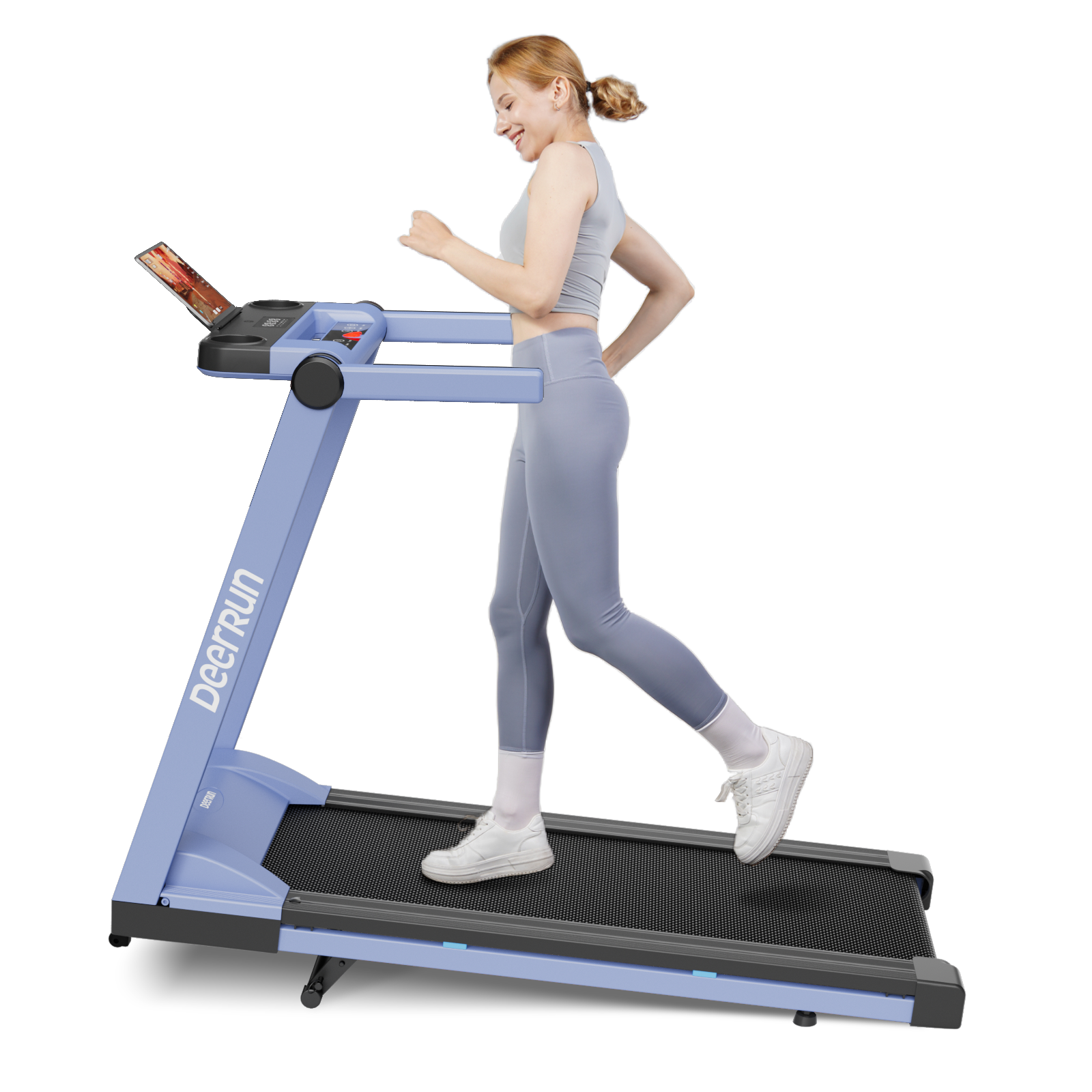 DeerRun A1 Pro Move+  6% Incline Foldable Treadmill——2025 Upgraded Chip & NFC Support | 350Lbs, 10mph Blue