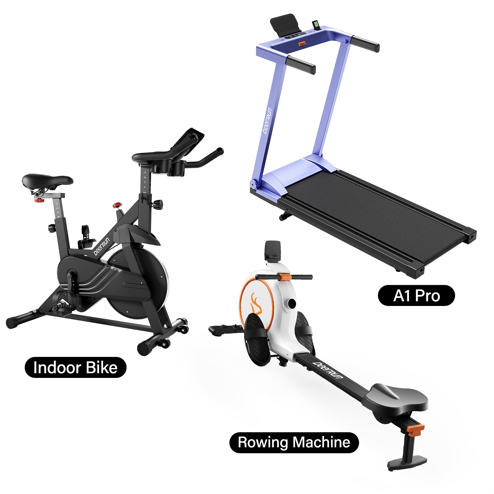 Treadmill + Bike + Rowing Machine Home Gym Bundle