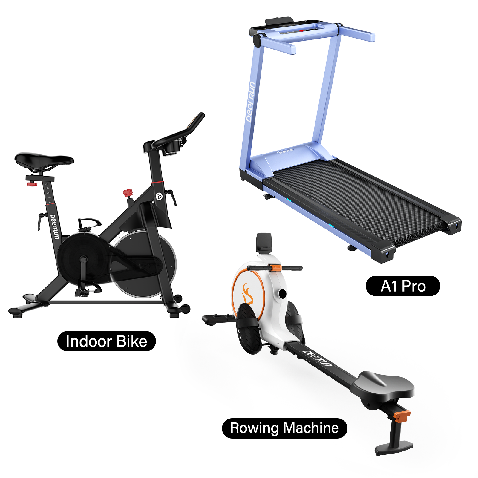 Treadmill + Bike + Rowing Machine Home Gym Bundle
