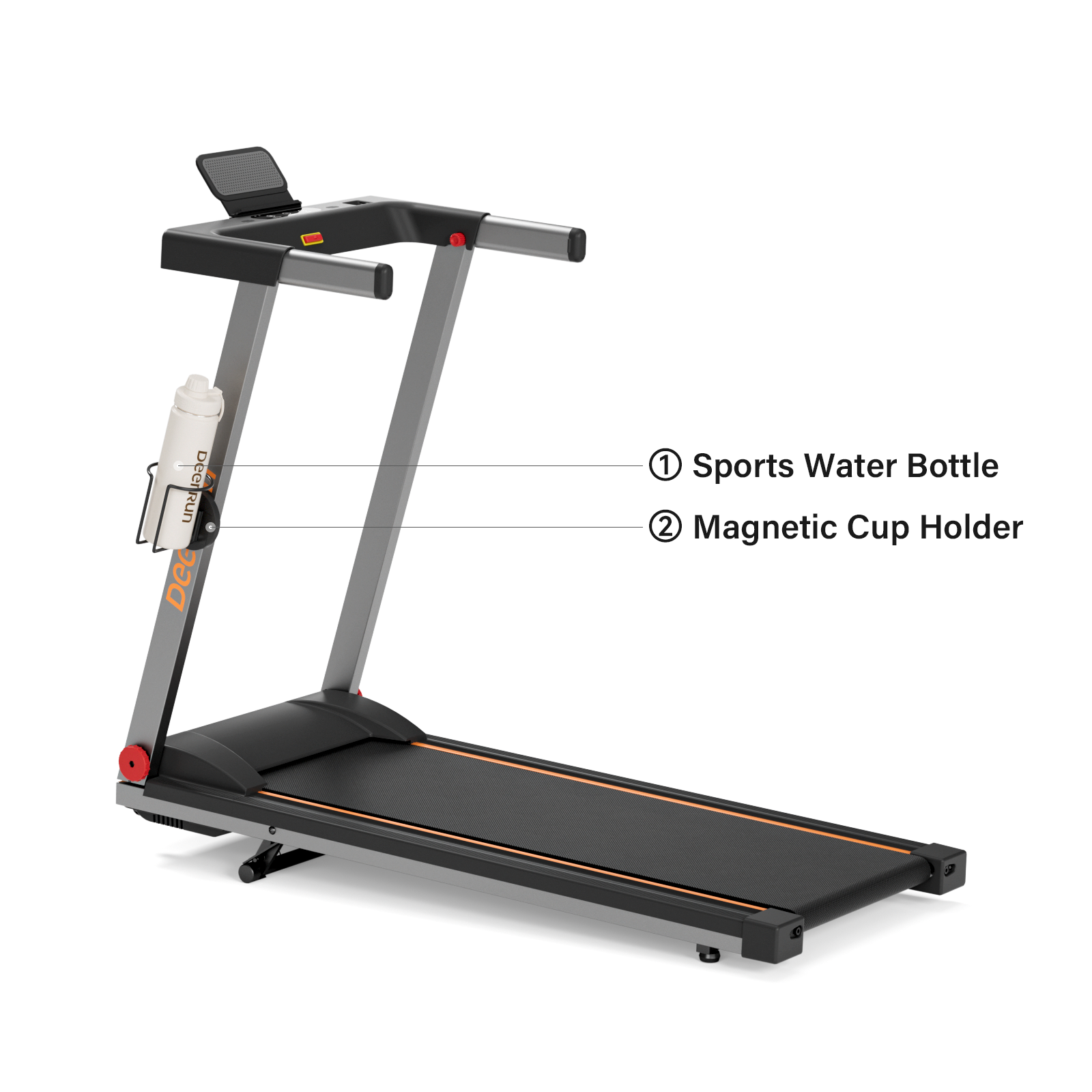 DeerRun A1 Folding Smart Treadmill with  6% Incline Black - Support Bluetooth & Remote Wireless Control