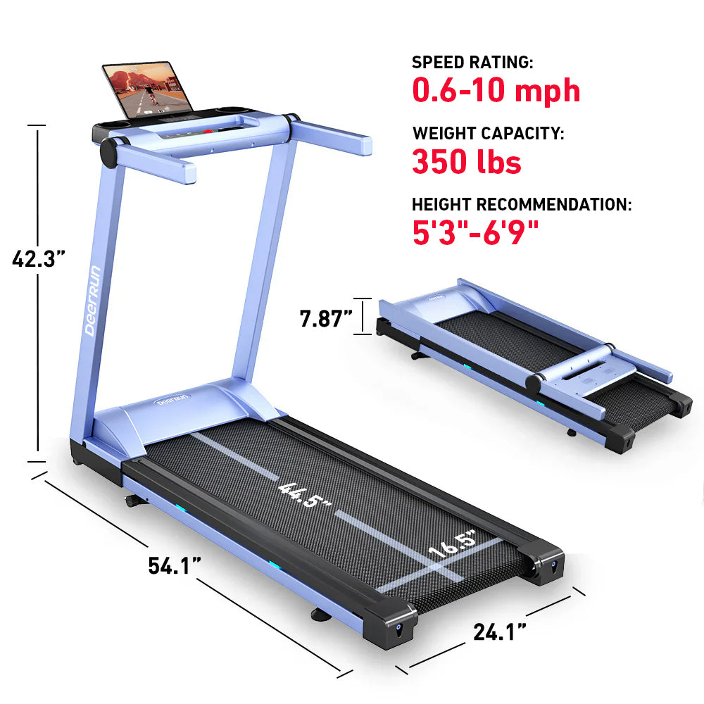 DeerRun A1 Pro Move+  6% Incline Foldable Treadmill——2025 Upgraded Chip & NFC Support | 350Lbs, 10mph