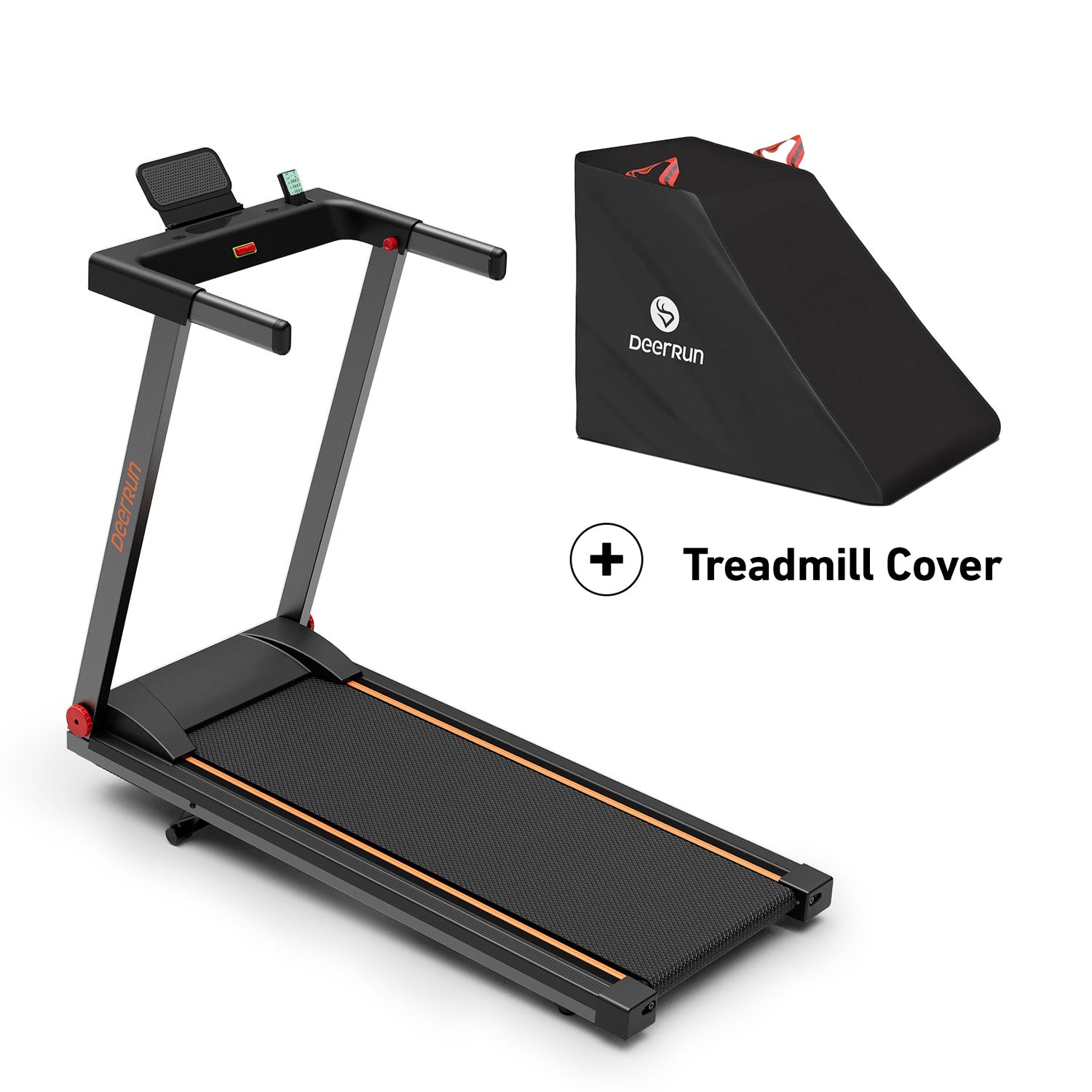 DeerRun A1 Pro Move+ Smart Foldable Treadmill with 6% Incline & NFC | 350Lbs, 10mph, Black
